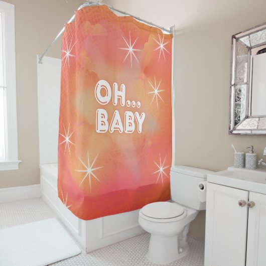 Oh Baby Retro Duschvorhang (Beispiel)