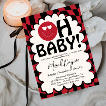 Oh Baby! Retro Groovy Happy Face Baby Shower 