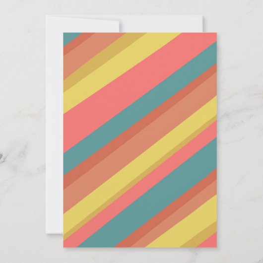 Oh Baby Retro Rainbow Baby Shower Einladung (Rückseite)