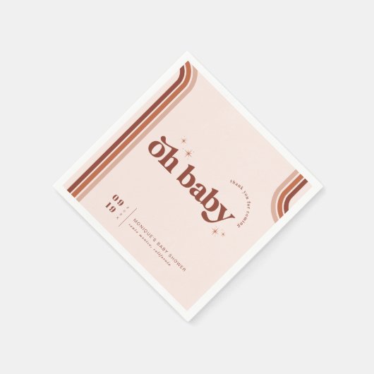 Oh Baby | Retro Seventies Kinderdusche Serviette (Ecke)