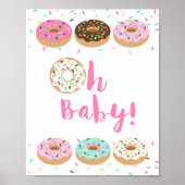 Oh, Baby! Rosa Donut Sprinkle Duschzeichen Poster (Vorne)