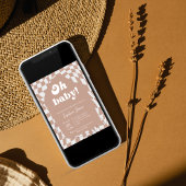 Oh, Baby! rosa geprüft | Gingham | Babydusche I Einladung