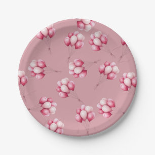 Oh Baby Rosa Luftballons Pappteller