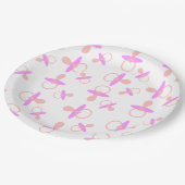 Oh Baby-Rosa-Schnuller Pappteller (Schrägansicht)