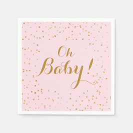Oh, Baby! Rosa und Gold Confetti Napkins Serviette