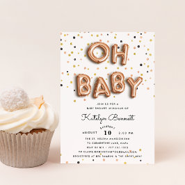 Oh Baby | Rose Gold Baby Dusche Einladung