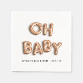 Oh Baby | Rose Gold Baby Dusche Serviette (Vorderseite)