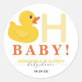 Oh Baby Rubber Duck Baby Shower Favor Stickers (Vorderseite)
