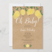 Oh Baby Rustic Boho Lemons Babydusche Einladung (Vorderseite)