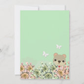 Oh Baby Rustic Greenery Teddy Bear Baby Dusche Einladung (Rückseite)