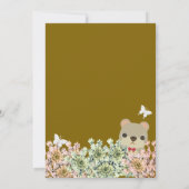 Oh Baby Rustic Greenery Teddy Bear Brown Baby Einladung (Rückseite)