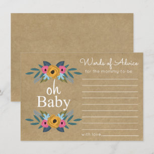 Oh, Baby! Rustic Kraft Blumenkleider Baby Dusche Einladung