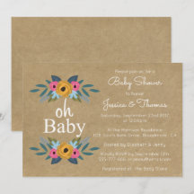 Oh, Baby! Rustic Kraft Blumenkleider Baby Dusche