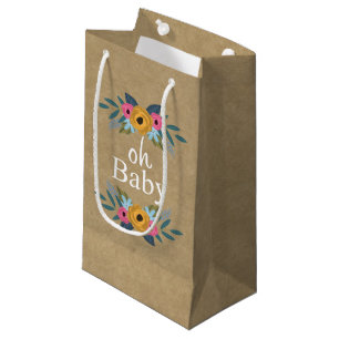 Oh, Baby! Rustic Kraft Blumenkleider Baby Dusche Kleine Geschenktüte