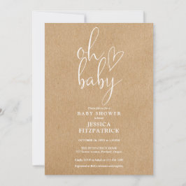 Oh Baby Rustic Kraft Boho All in one Baby Dusche Einladung