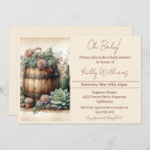 Oh, Baby! rustikale Sukkulturen & Kakti Babydusche Einladung (Vorne/Hinten)