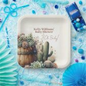 Oh, Baby! rustikale Sukkulturen & Kakti Babydusche Pappteller (Party)