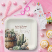 Oh, Baby! rustikale Sukkulturen & Kakti Babydusche Pappteller (Party)