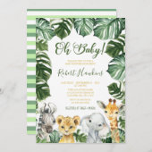 Oh Baby Safari Animal Baby Shower Einladung (Vorne/Hinten)
