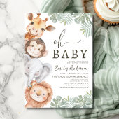 Oh Baby Safari Animal Boy's Baby Shower Einladung