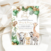 Oh Baby Safari Animal Jungle Green Baby Dusche Einladung