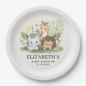 Oh Baby Safari Animals Baby Shower Pappteller (Vorderseite)