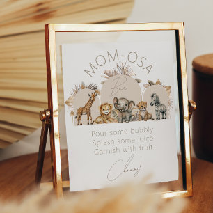 Oh Baby Safari Animals Boho Baby Dusche Bar Poster