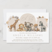 Oh Baby Safari Animals Boho Baby Dusche Einladung (Vorderseite)