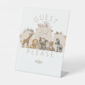 Oh Baby Safari Animals Boho Baby Dusche Gästebuch Sockelschild (Vorderseite)