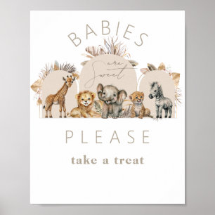 Oh Baby Safari Animals Boho Baby Dusche Leckerei Poster
