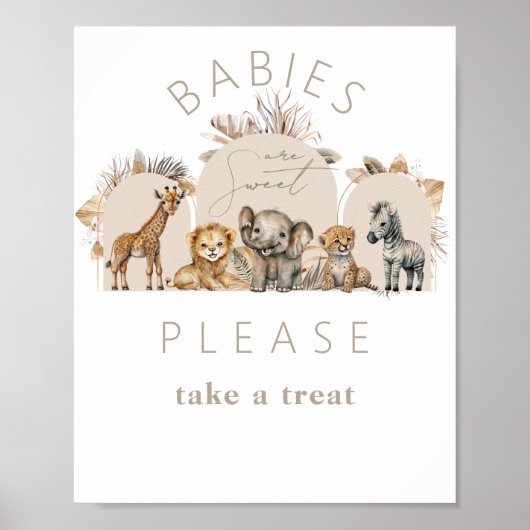 Oh Baby Safari Animals Boho Baby Dusche Leckerei Poster (Vorne)