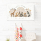 Oh Baby Safari Animals Boho Baby Dusche willkommen Banner (Insitu)