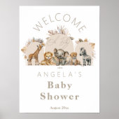 Oh Baby Safari Animals Boho Baby Dusche willkommen Poster (Vorne)