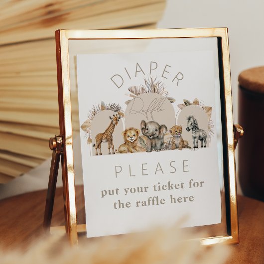 Oh Baby Safari Animals Boho Baby Dusche Windel Poster