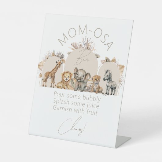 Oh Baby Safari Animals Boho Kinderdusche Bar Poste Sockelschild (Vorderseite)