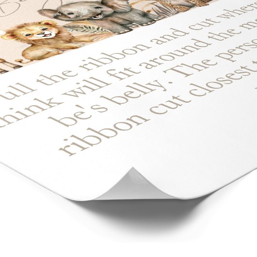 Oh Baby Safari Boho Dusche Wie groß Mama Bauchspie Poster (Ecke)