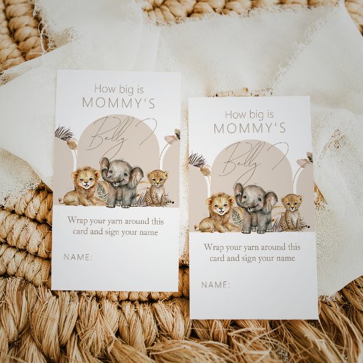 Oh Baby Safari Boho Duwer Mommy Bauch Game Begleitkarte