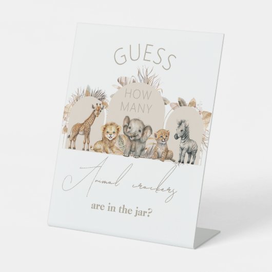 Oh Baby Safari Boho Shower Tiercrackers-Spiel Sockelschild (Vorderseite)