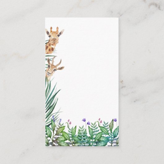 Oh Baby Safari Jungle Baby Duschdusche Windel Raff Begleitkarte (Rückseite)