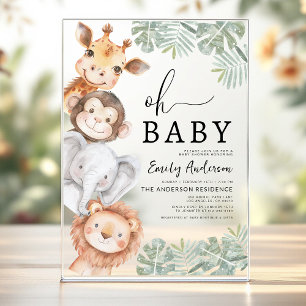 Oh Baby Safari-Tier-Jungen-Baby-Party Acryleinladungen