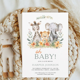 Oh Baby Safari Wild One Baby Shower Einladung