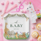 Oh baby Safari wilde Tier Jungle Baby Dusche Pappteller (Party)
