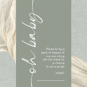 Oh Baby Sage Diaper Raffle Baby Dusche Begleitkarte