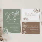 Oh Baby Sage Green Baby Dusche Einladung