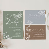 Oh Baby Sage Green Baby Dusche Einladung