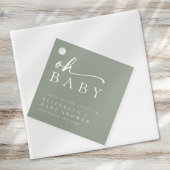 Oh Baby Sage Green Minimalistisch Baby Dusche Geschenkanhänger