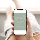 Oh Baby Sage Green Modern Baby Dusche Einladung