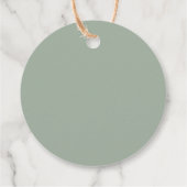 Oh Baby Sage Green Modern Baby Dusche Geschenkanhänger (Rückseite)