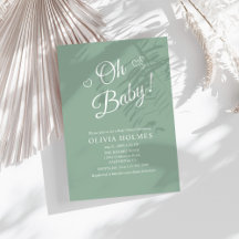 "Oh Baby" Sage Green Moderne Minimalistische Babyd