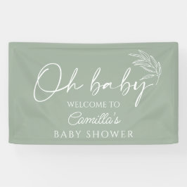 Oh Baby Sage Green Neutral Baby Dusche Willkommen Banner